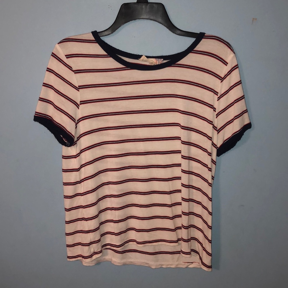 Red white & blue striped soft T-shirt